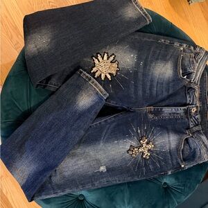Embellished Blue Jeans